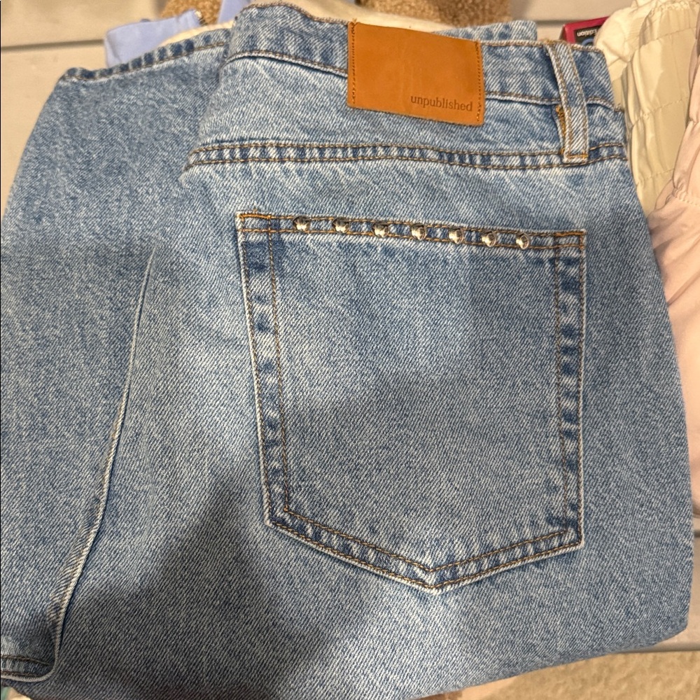 Unpublished Jolene Light Blue Denim Jeans studded
